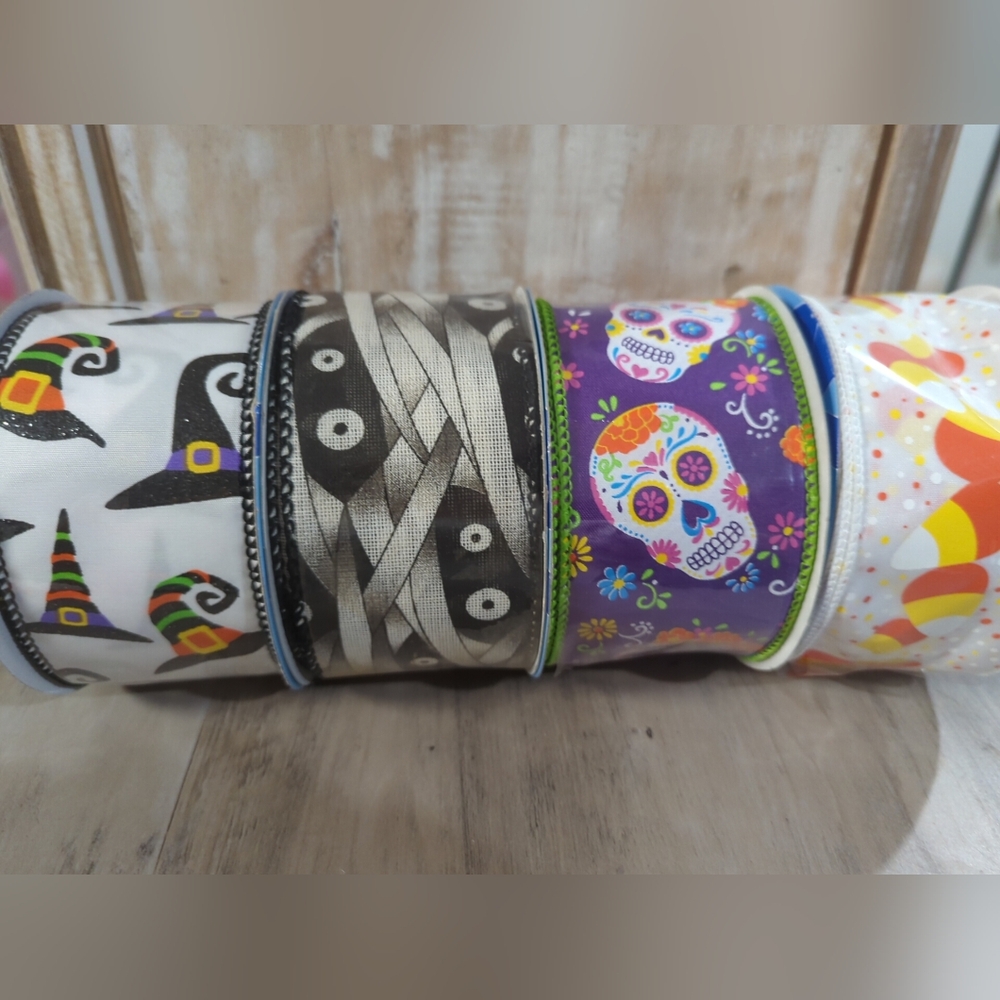 40 yards of Halloween ribbon decorations craft wired 2.5"